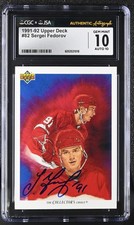 1991 UPPER DECK FRENCH #82 SERGEI FEDOROV CGC 10 GEM MINT JSA AUTO 10 DUAL