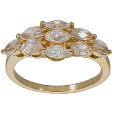 9ct Gold Ring 3.16g Half Eternity Cubic Zirconia Size N - Fully Hallmarked