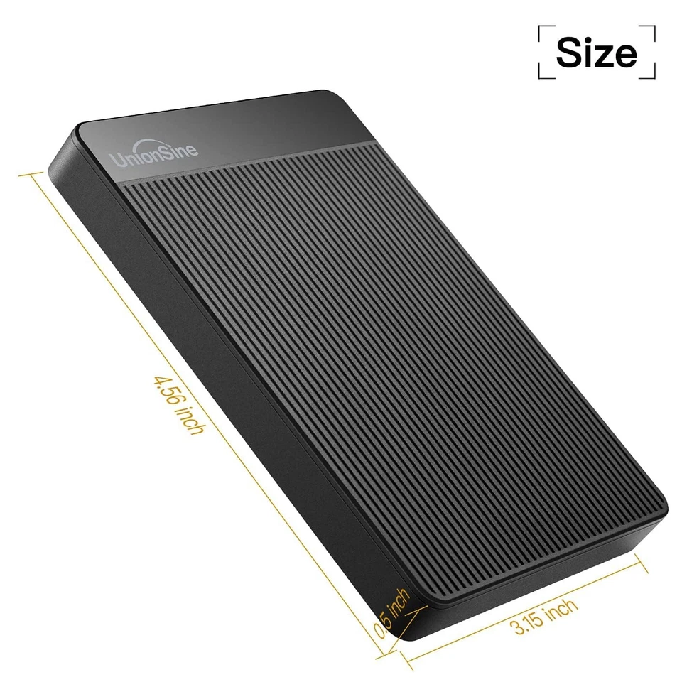 UnionSine Hard Disk Esterno 2,5 500GB Ultra Slim Portatile USB3.0 SATA HDD - Immagine 3 di 4