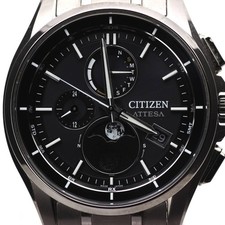 CITIZEN Attesa H874-005HK01 Titanium Radio-Controlled Eco-Drive Watch Moon Phase