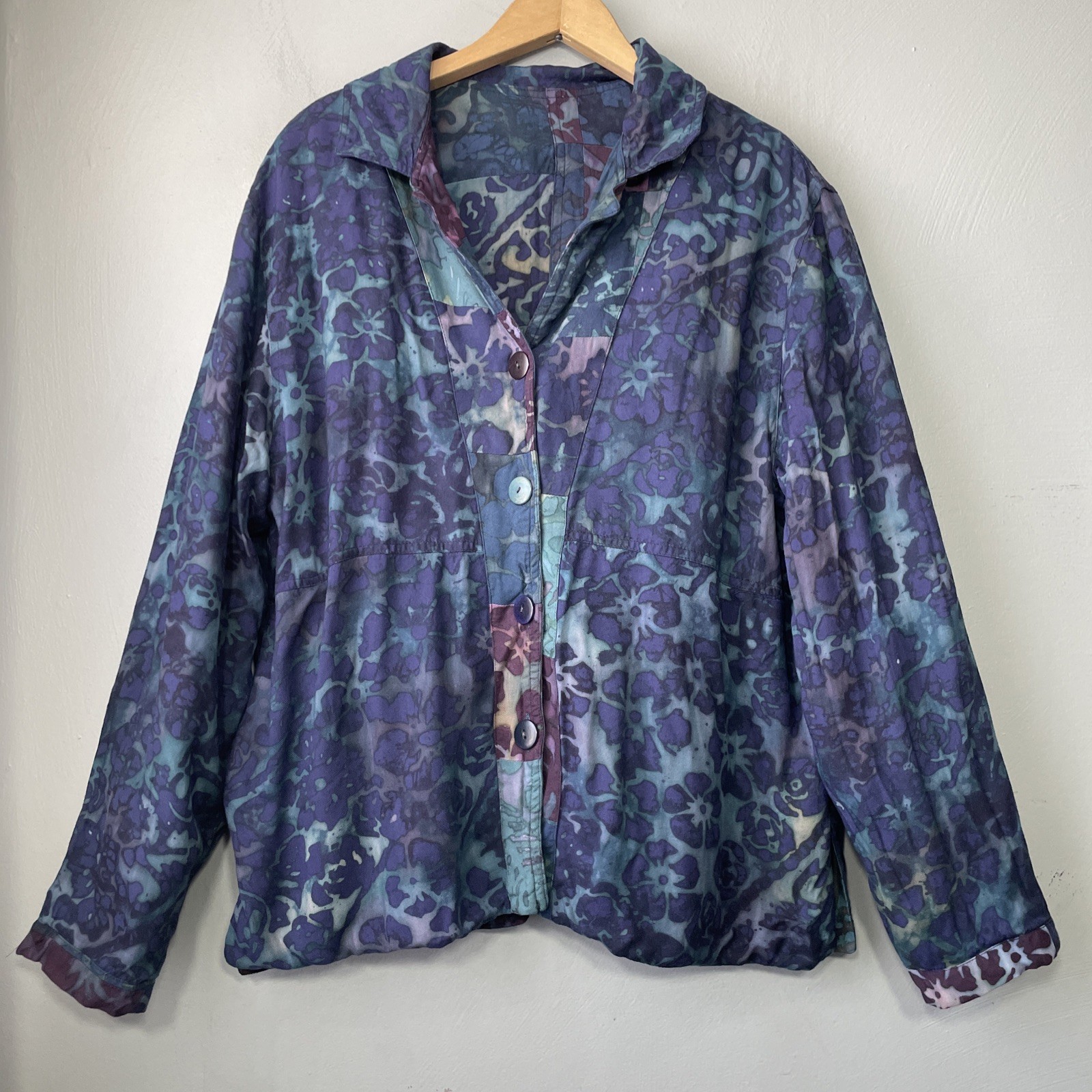 Winter Sun Reversible Jacket Size Medium Patchwor… - image 7