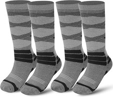 Winter Kids Ski Socks 2 Pairs Merino Wool Thermal Toddler Youth Boys Girls