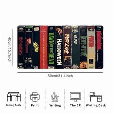 40 90cm Horror Movie VHS Covers Mouse Pad  Office Desk Mat - Non-Slip Rubber Ba