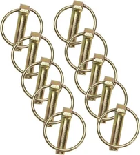 10 Pack of Tractor Implement Lynch Pins with Ring 7/16" x 1-3/4 Inch 873-2703