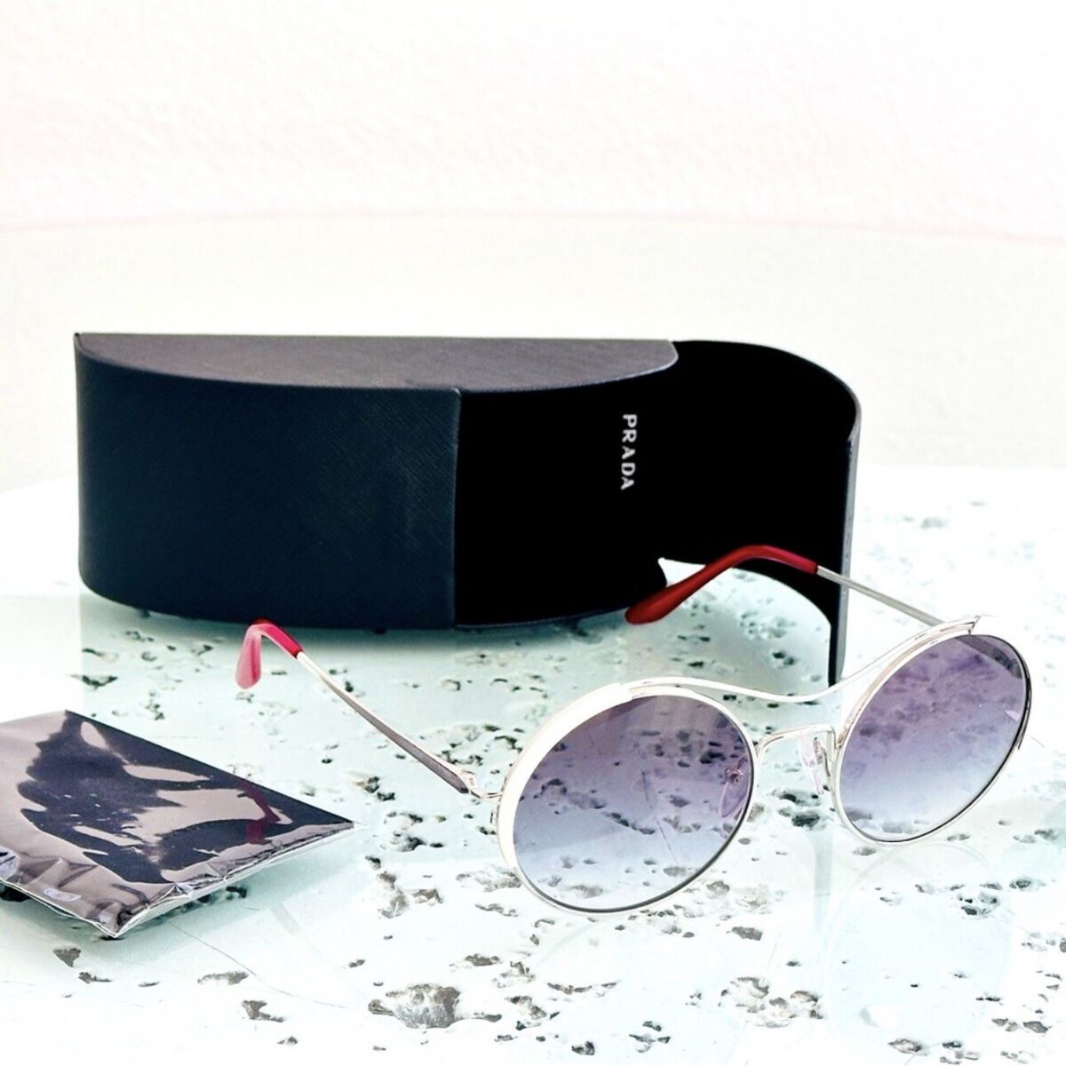 NWT Prada Italy Round Sunglasses SPR 55V Gradient Purple NWT Prada Italy Round Sunglasses SPR 55V Gradient Purple