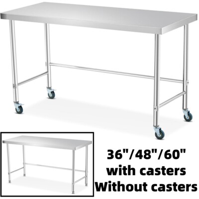 36''/48''/60'' Stainless Steel Prep & Work Table NSF Commercial Kitchen Restaurant