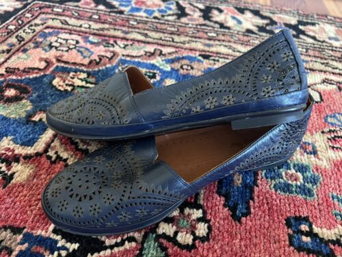 Spring Step Womens Blue Leather Flats EU 39 - Picture 2 of 6
