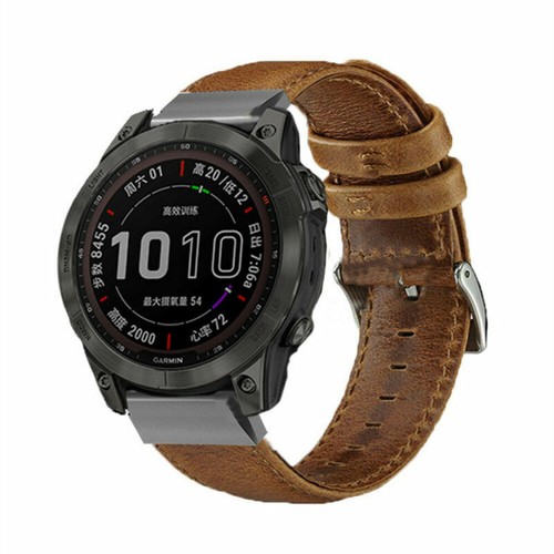 Quick Fit Leather Band Strap For Garmin Fenix 7S 7 7X 6S 6 6X Pro 5 5S 5X Plus - Picture 82 of 215