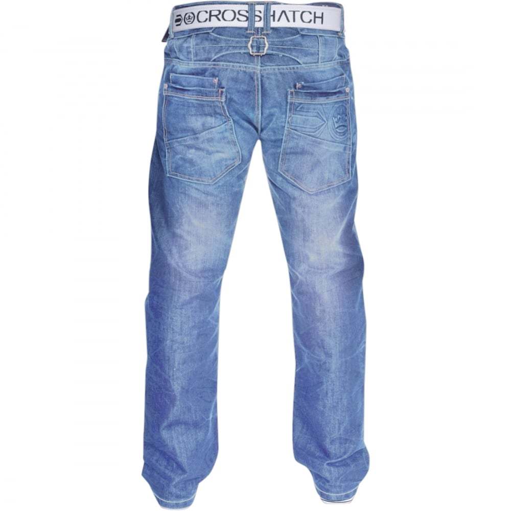 Mens Crosshatch Hardwearing Durable Quality Denim Jeans Straight Leg Dark Blue eBay