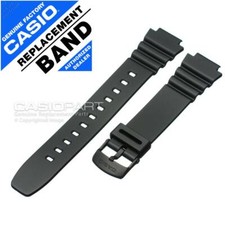Genuine Casio Black Rubber Watch Band f/ Illuminator W-214 W214H-1AV Resin Strap