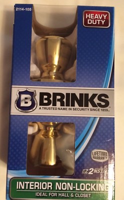 Brinks Heavy Duty Interior Hall Closet Door Tulip Knob Polished Brass 2114-105
