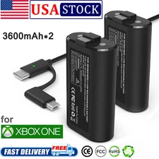 For Xbox One Controller Dual Charging Dock Station Charger +2 FREE BATTERIES US