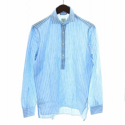 Piazza Marconi Shirt Striped Half Button Pullover Long Sleeve S 