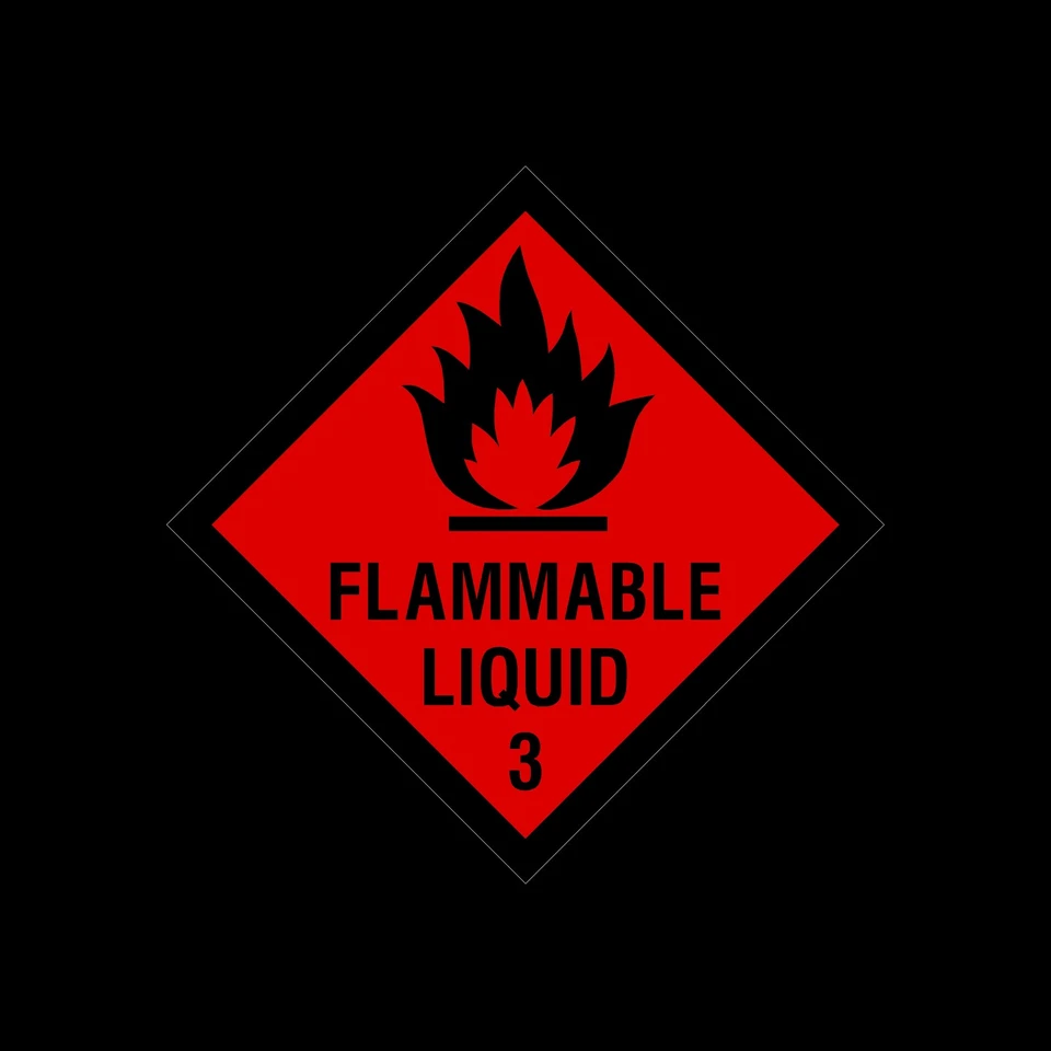 SAFETYSIGNS&STICKERS Flammable Liquid Warning Sign, Sticker - 100x100mm