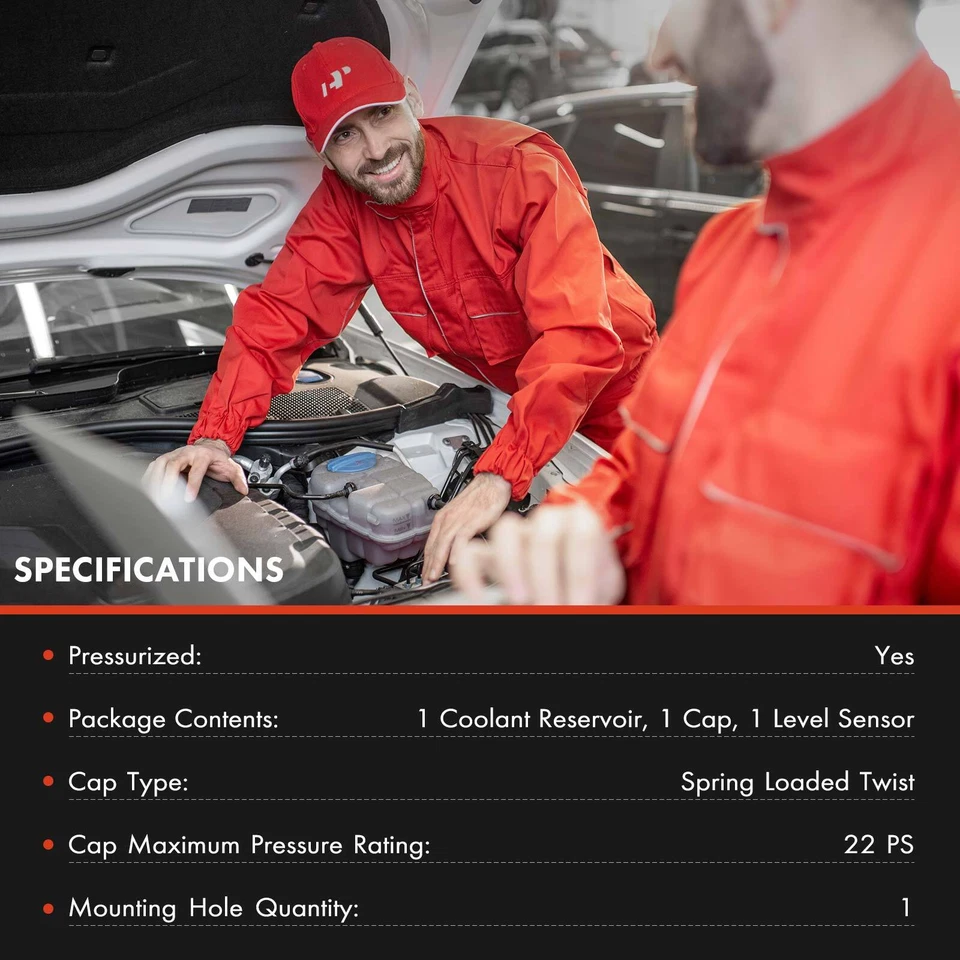 Coolant Expansion Tank w/ Cap & Sensor for BMW 5/6-Series E60 E61 E63 E64 03-10 - image 2 of 4