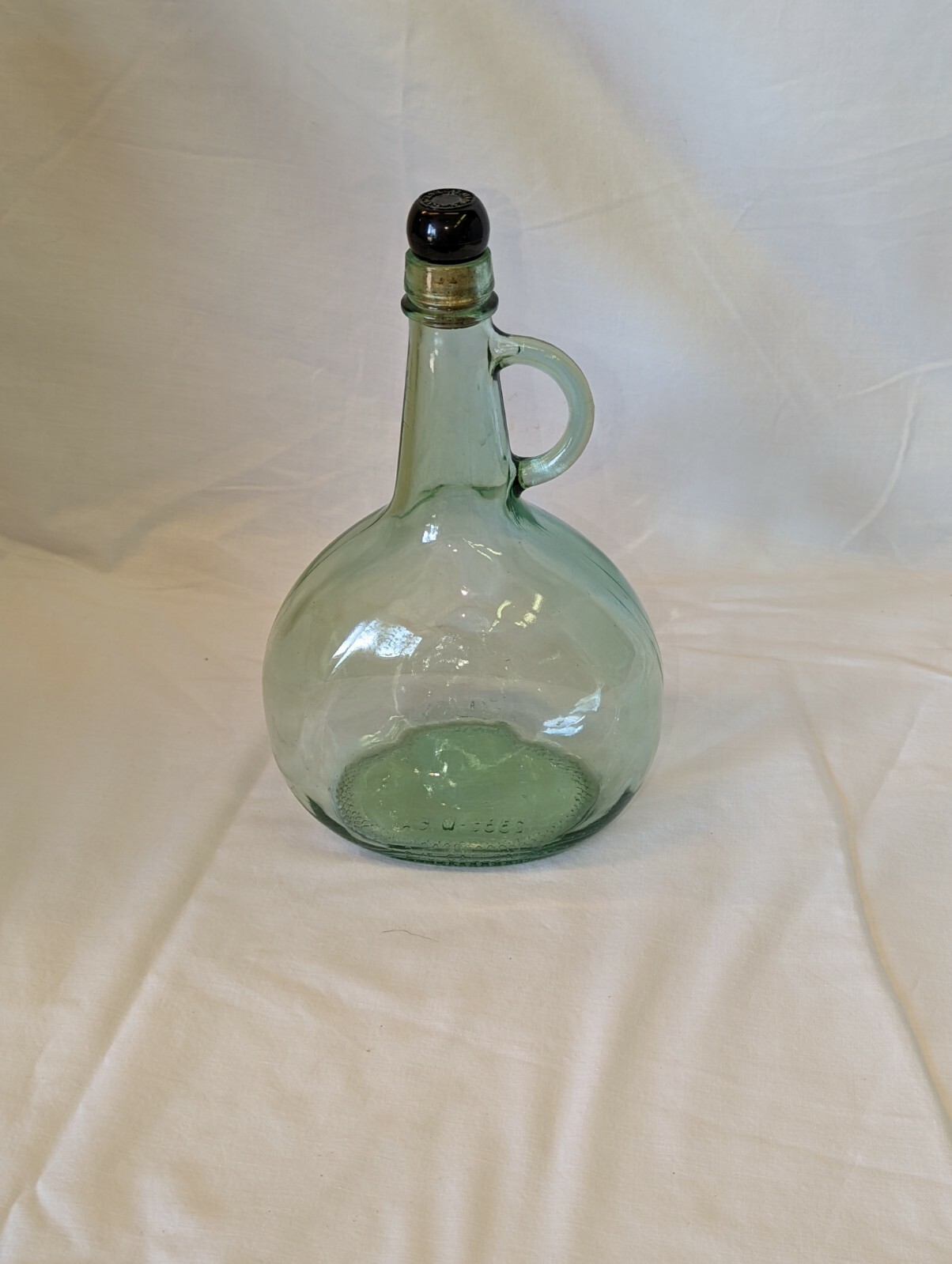 Vintage Almaden Vineyards Green Glass Wine Bottle Jug with Cork