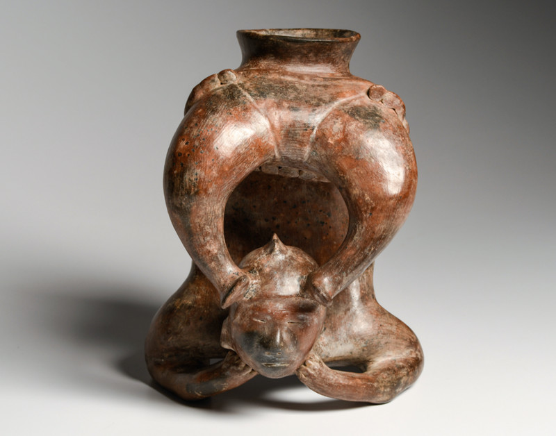 Colima Redware Acrobat Vessel - Exhibited! Mexico Ca. 100 B.C. - 250 A.D.