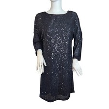 VINCE CAMUTO Women's Dress Size S Sparkle And Black Sequin 3/4 Sleeve NWT 22