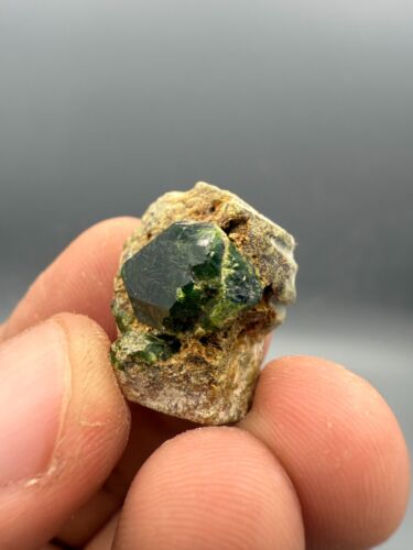 Green Demantoid Garnet on Matrix Terminated from Koh-e-Bilqis, ( 10 grams ) - Picture 4 of 5