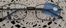 Gunmetal Colored Metal Frame Spring Temple 1.75 Reading Glasses D104
