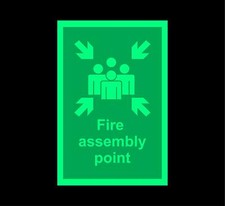  Fire assembly point Safety sign - Photoluminescent