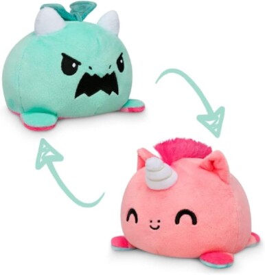 TeeTurtle - The Original Reversible Dragon + Unicorn Plush - Pink + Blue