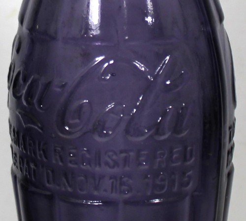 1920's LITE PURPLE BOTTLE- COCA-COLA PAT. NOV.16,1915 SALISBURY,N.C.. - Picture 2 of 4