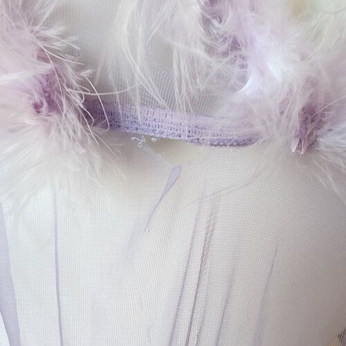 Vintage Fredericks of Hollywood 80er Babydoll Dessous Kleid Federnbesatz lila Einheitsgröße - Bild 7 von 16