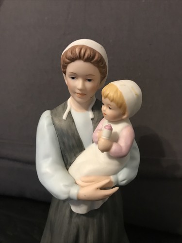 Home Interiors-"REBEKAH'S BABY" Porcelain Amish Mother And Child Figurine- - Picture 2 of 9