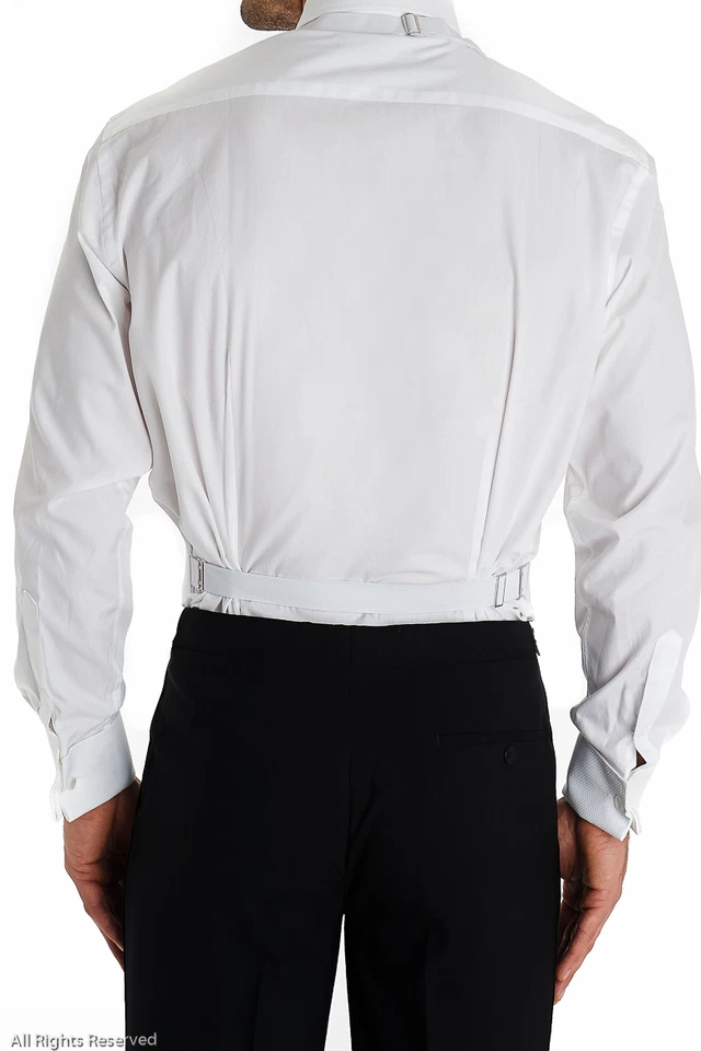 Mens LA Smith White Marcella Dress Backless Wedding Waistcoat Vest 100% Cotton  - Image 3 of 4