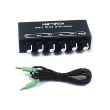 HP204 Stereo Headphones Amplifier 2 Input 4 Output Auditory Mixed Distributor