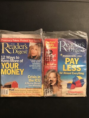 Reader's Digest Magazine Oct 2003 Barbra Streisand & June 2004 Kate Hudson