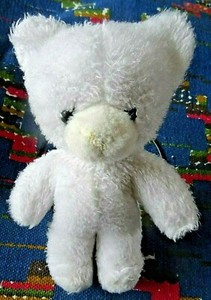 Fb3 Doudou Peluche Vintage Ours Blanc Grelot Ajena Boulgom 22 Cm Ebay