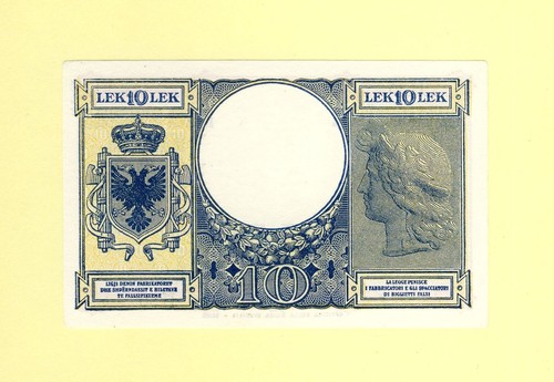 ALBANIA 10 LEK 1939 P-11 VF++ ITALIAN OCCUPATION - 1939-42 - Picture 2 of 2