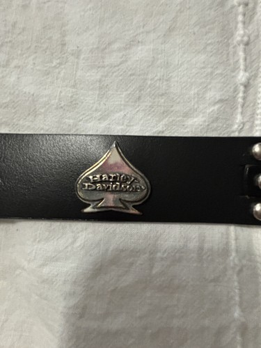 CINTURA HARLEY DAVIDSON PELLE METALLO VANGA BORCHIATA TAGLIA 34 - Foto 10 di 11
