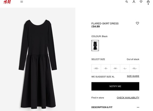 H&M Black Flared Skirt Dress - Picture 3 of 8
