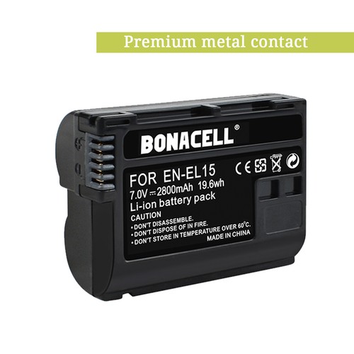 2 batterie 2800 mAh EN-EL15 a per Nikon D7000 D7100 D7200 D750 ACCU + doppio caricabatterie - Foto 8 di 11