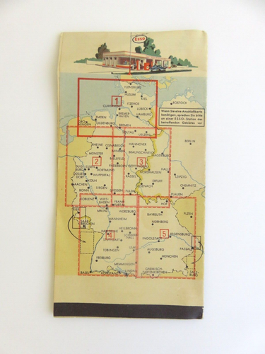 Vintage Esso Nordwest-Deutschland 1951 Esso-Gebietskarte NR. 1 Map - Picture 2 of 5