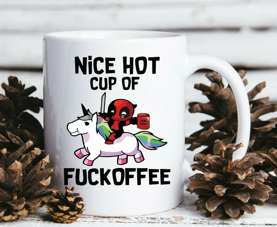 Deadpool Inspired Nice Hot Cup of Fuckoffee Funny Parody Mug Cup Gift Idea