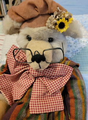 Handmade Plush Bear 16'' Poseable With Armature Matis Originals Vintage 1980's
