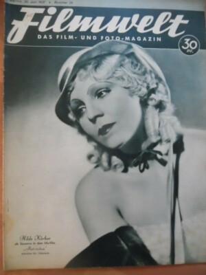 FILMWELT 25- 20.6. 1937 Hilde Körber Trude Hesterberg Jean Harlow Karl Martell D