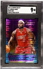 2013-14 Panini Select Lebron James 1 White Hot Purple Prizm /99 SGC 9