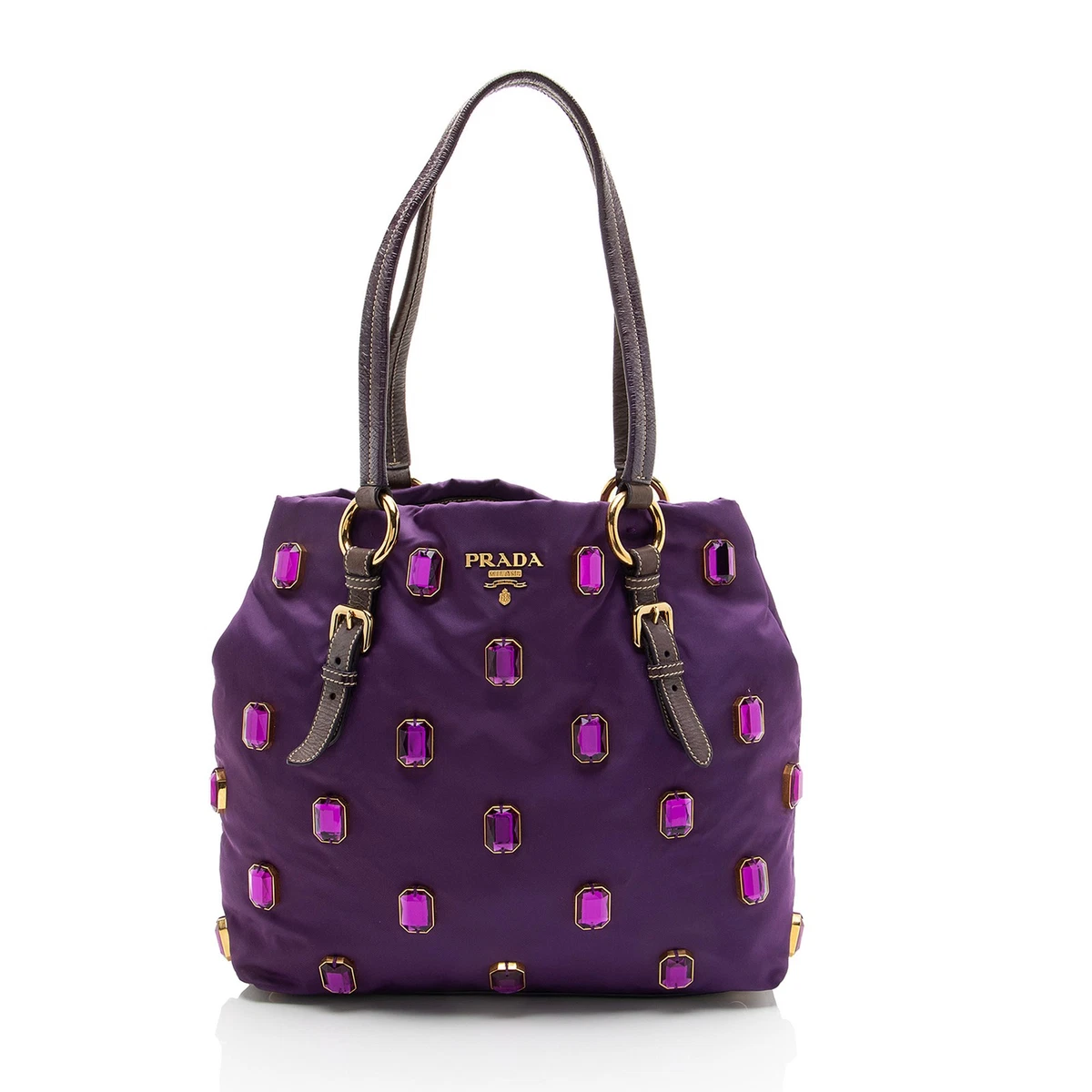 PRADA Leather Exterior Purple Bags & Handbags for Women for sale