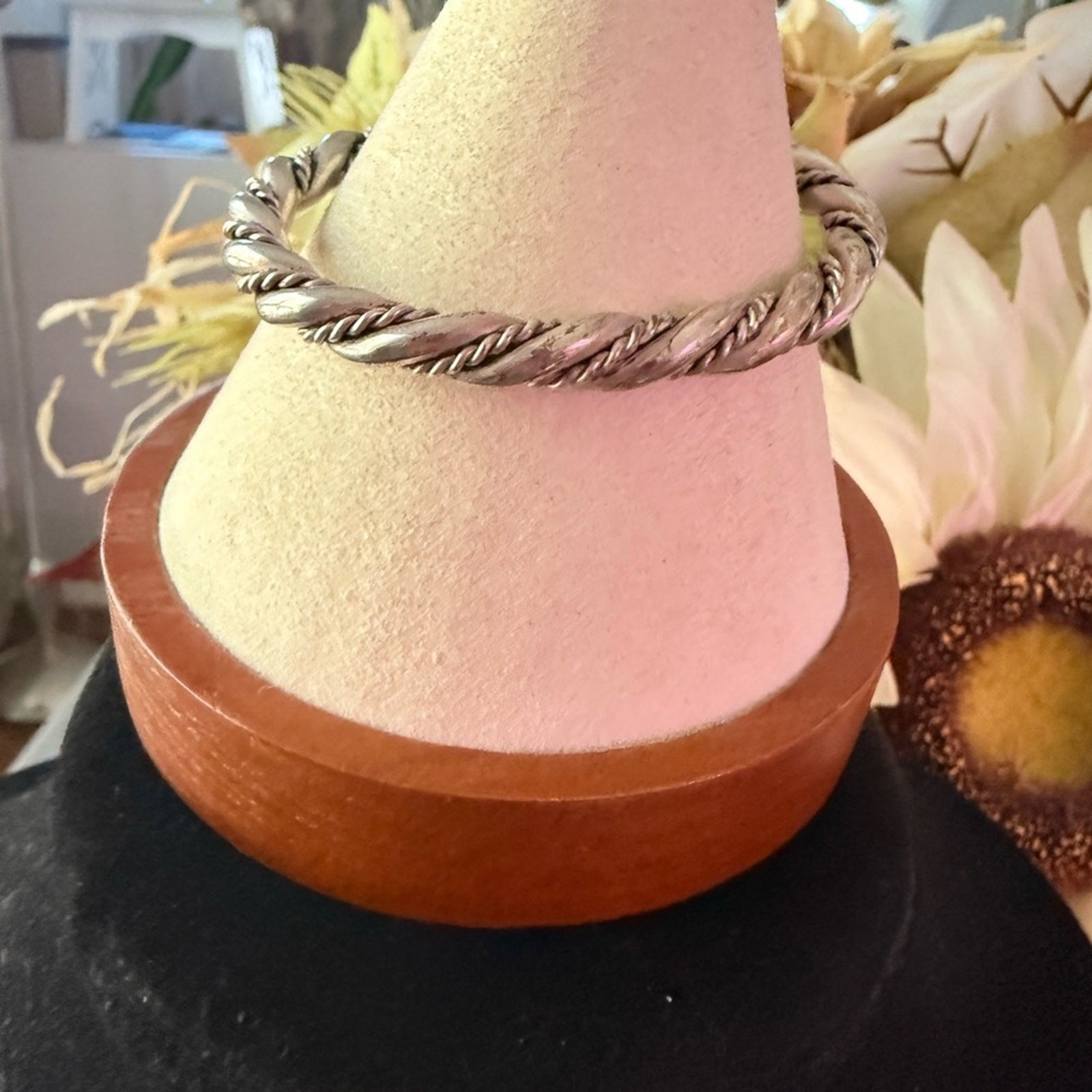 925 Sterling Silver Solid Thick Twisted Rope Cuff… - image 7