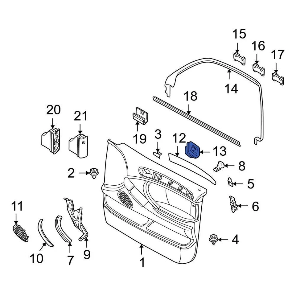 For BMW X5 00-06 BMW 07149158194 Rear Inner Door Interior Trim Panel Retainer Foto 3 de 4