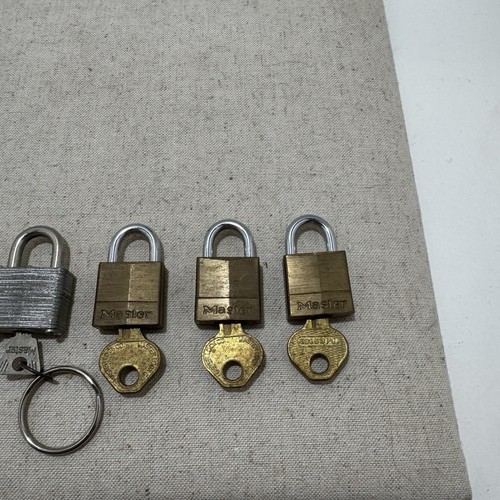 Miniature Master Padlocks, Some Vintage, Number 10 USA, Number 120 Taiwan - Picture 2 of 4