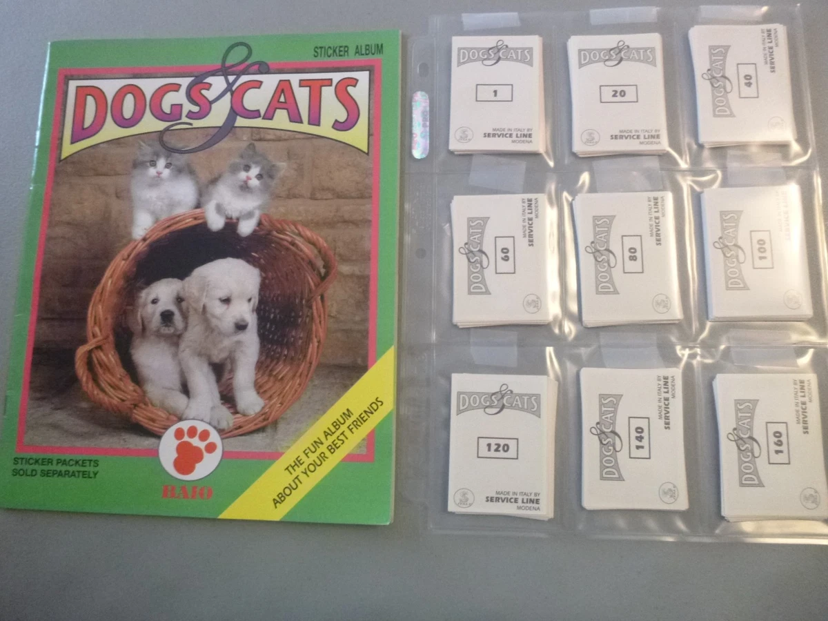 Dogs & Cats Collectible Sticker Album with Complete set of stickers - NEW