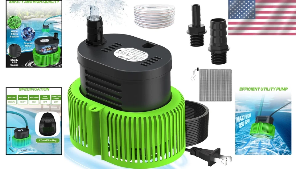 Above Ground Pool Cover Pump - 850 GPH, 25ft Power Cord - Image 2 of 4