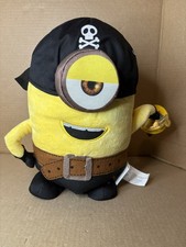 Gemmy Halloween Minions 12" Stuart Plush Musical Pirate Side Stepper Works Great