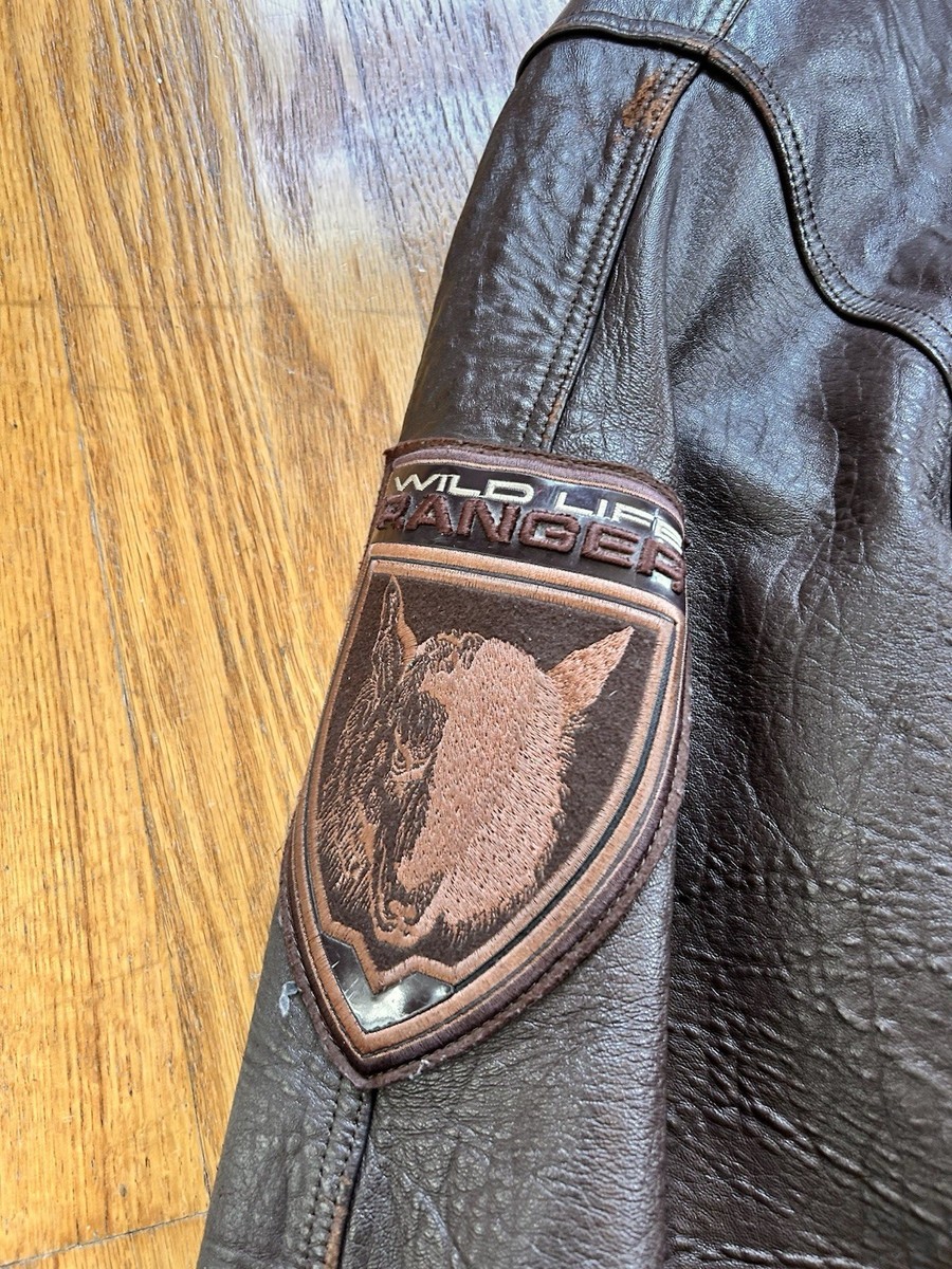 Vintage Davoucci Men's Leather Bomber Jacket Hip Hop 90s Werewolf